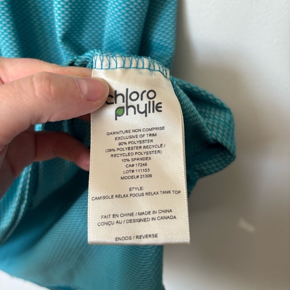 🎉4/30$🎉 Chlorophylle Teal Sleeveless Active Tank Top - Size XL - Picture 5 of 6